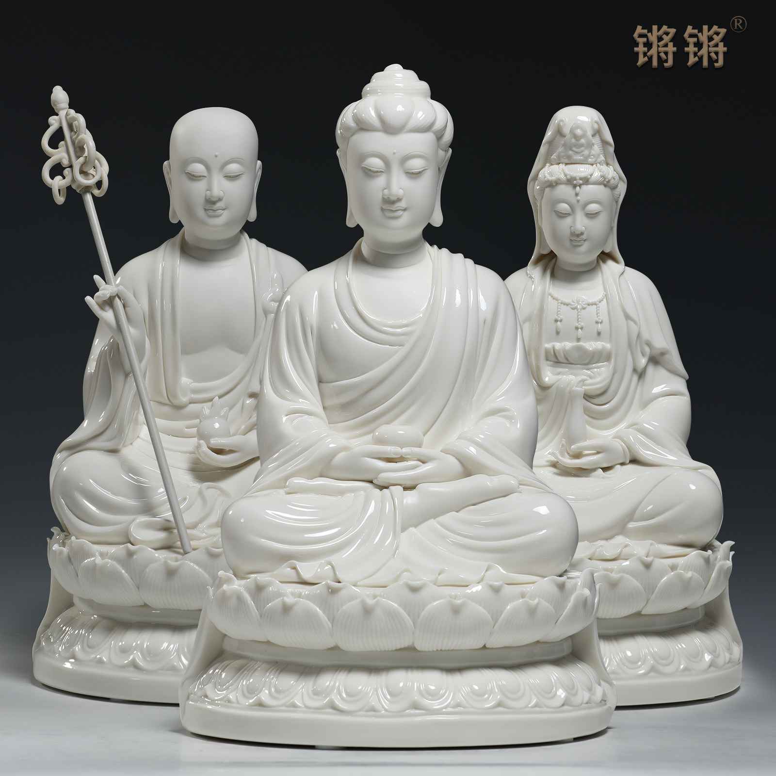 锵锵陶瓷13寸娑婆三圣像