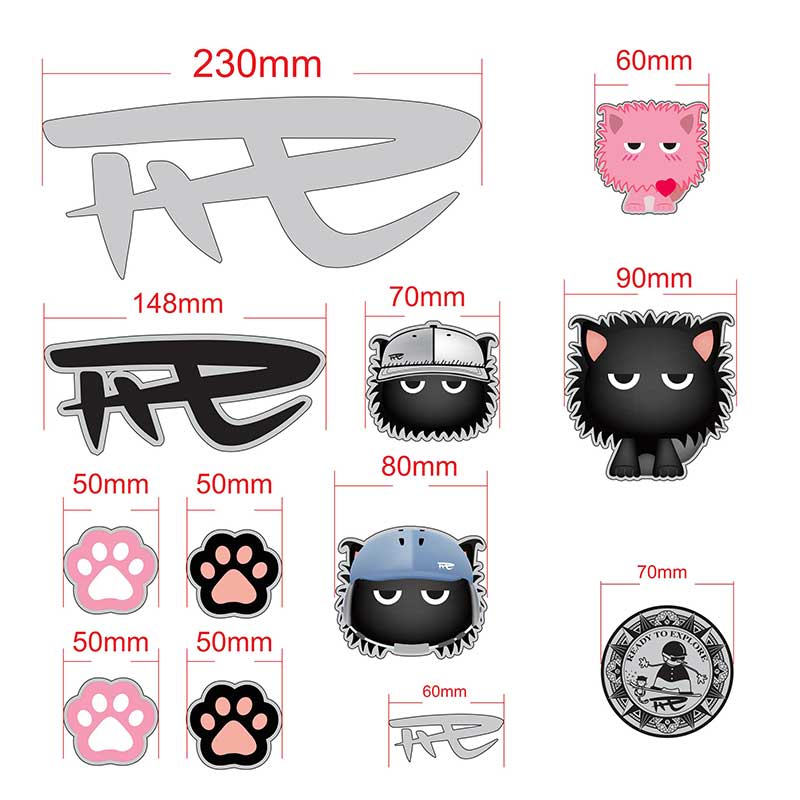 REV锐伍周边贴纸滑雪贴纸防水遮划痕单双板滑雪头盔行李箱反光贴