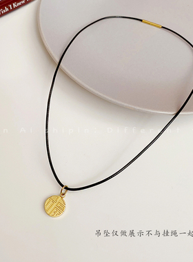 可串黄金玉坠翡翠吊坠黑色项链挂绳女红绳黑绳皮绳挂件编绳男绳子