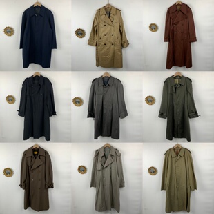 vintage日制古着男女复古英伦休闲港风百搭宽松廓形风衣外套851