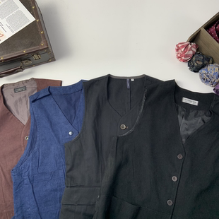 vintage古着日制西装 197 马甲羊毛背心马甲休闲文艺港风男女马甲