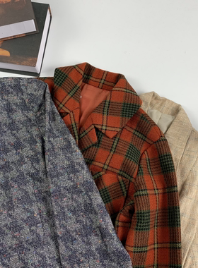vintage古着日制厚女西女士西装昭和港风复古西服90年代感外套-80
