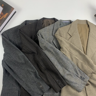 vintage古着日制男女中性西装 157 粗花呢港风复古西服外套瑕疵特价