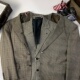 vintage古着日制商务粗花呢干练街拍百搭秋冬格纹欧美西装 西服787