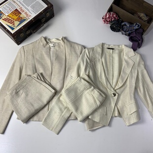 538 套装 vintage古着日制女士薄款 春夏复古港风摩登怀旧感女西装