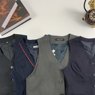 vintage日制古着男女西装 马甲羊毛背心马甲学院风软妹马甲