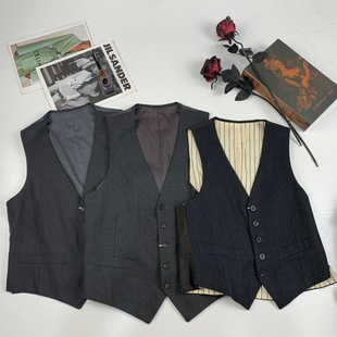 vintage古着日制西装 668 马甲羊毛背心复古马甲英伦职业文艺马甲