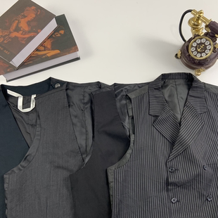 子马甲英伦日系街拍马甲 vintage日制古着男女西装 马甲学院风格