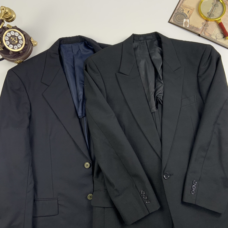 vintage古着羊毛春夏薄款男士复古干练商务休闲英伦西装外套17