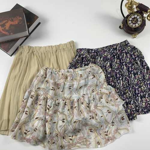 vintage日制古着蛋糕裙古早风少女夏款半身裙甜美软妹优雅短裙378