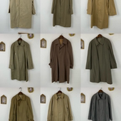 vintage日制古着男女休闲港风百搭廓形复古英伦瑕疵风衣外套590