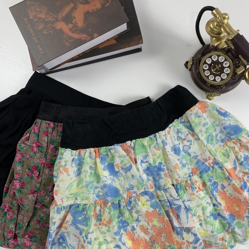 vintage日制古着蛋糕裙古早风少女夏款半身裙可爱超短裙-130