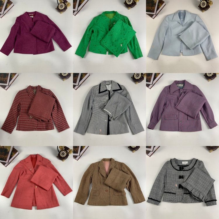 vintage古着日制女士羊毛秋冬套装复古港风格纹女西服瑕疵套装551,女装/女士精品,职业女裙套装,淘宝优惠券,粉丝福利购,淘宝优惠卷