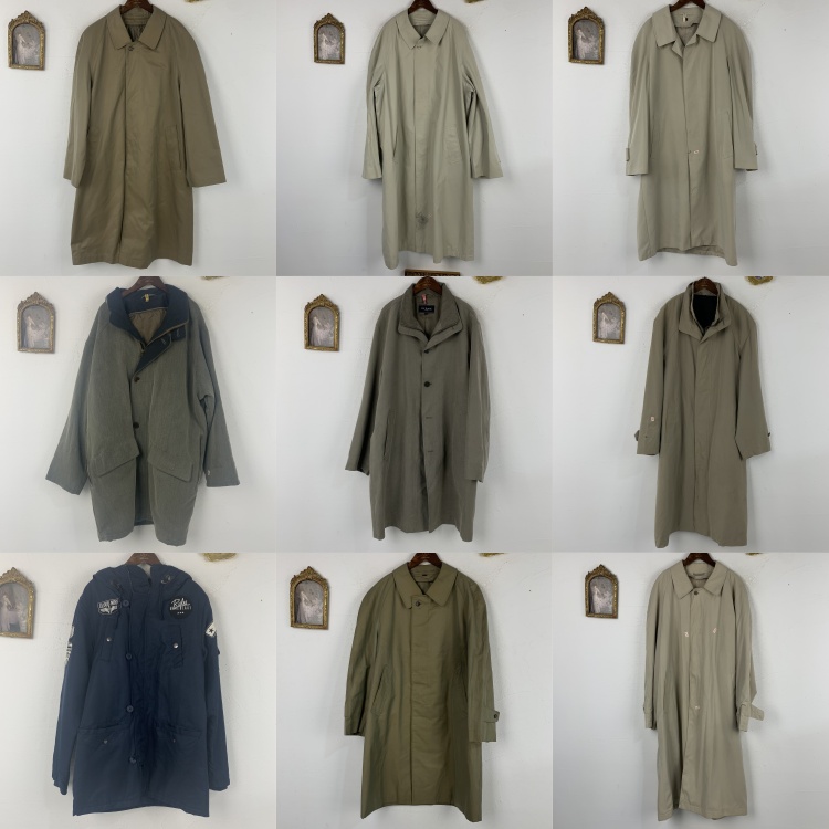 vintage日制古着男女复古英伦休闲港风百搭瑕疵款风衣外套587