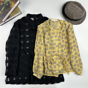 vintage日制古着精品复古港风法式 271 碎花刺绣立体提花花衬