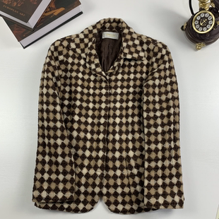 vintage古着日制厚女西女士西装昭和港风90s秋冬复古感外套-75