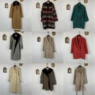vintage古着日制羊绒大衣复古秋冬慵懒男女款 594 大衣外套瑕疵款
