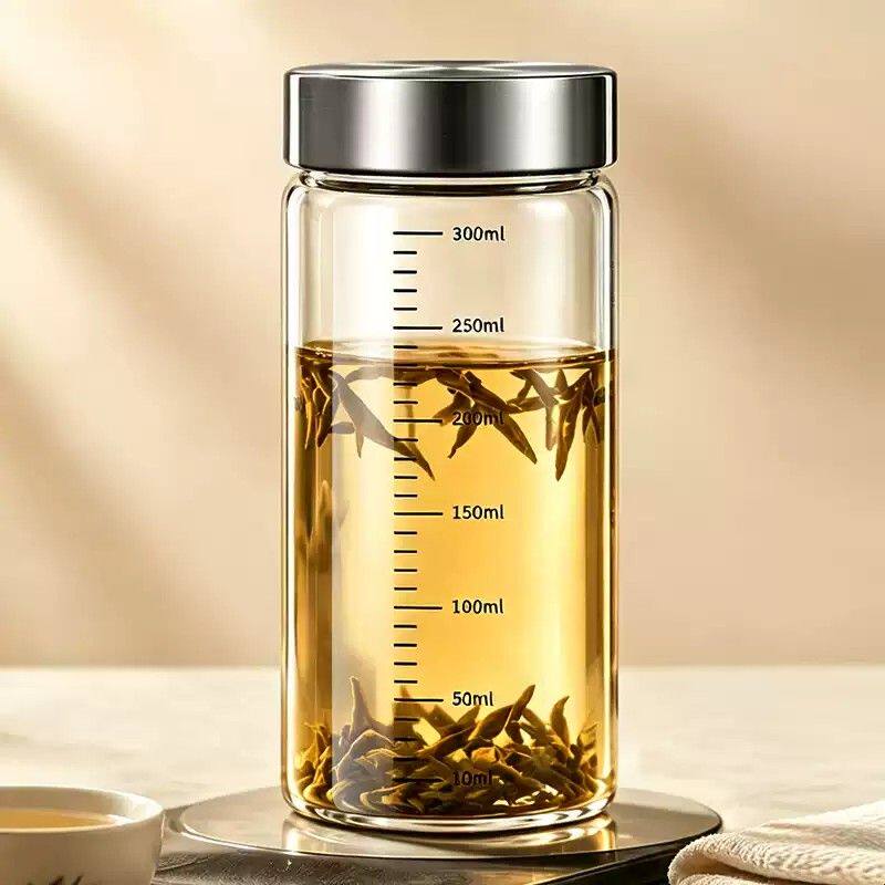 冷萃咖啡杯家用大容量冰箱凉水杯冷水壶便携玻璃杯带刻度冷泡茶杯
