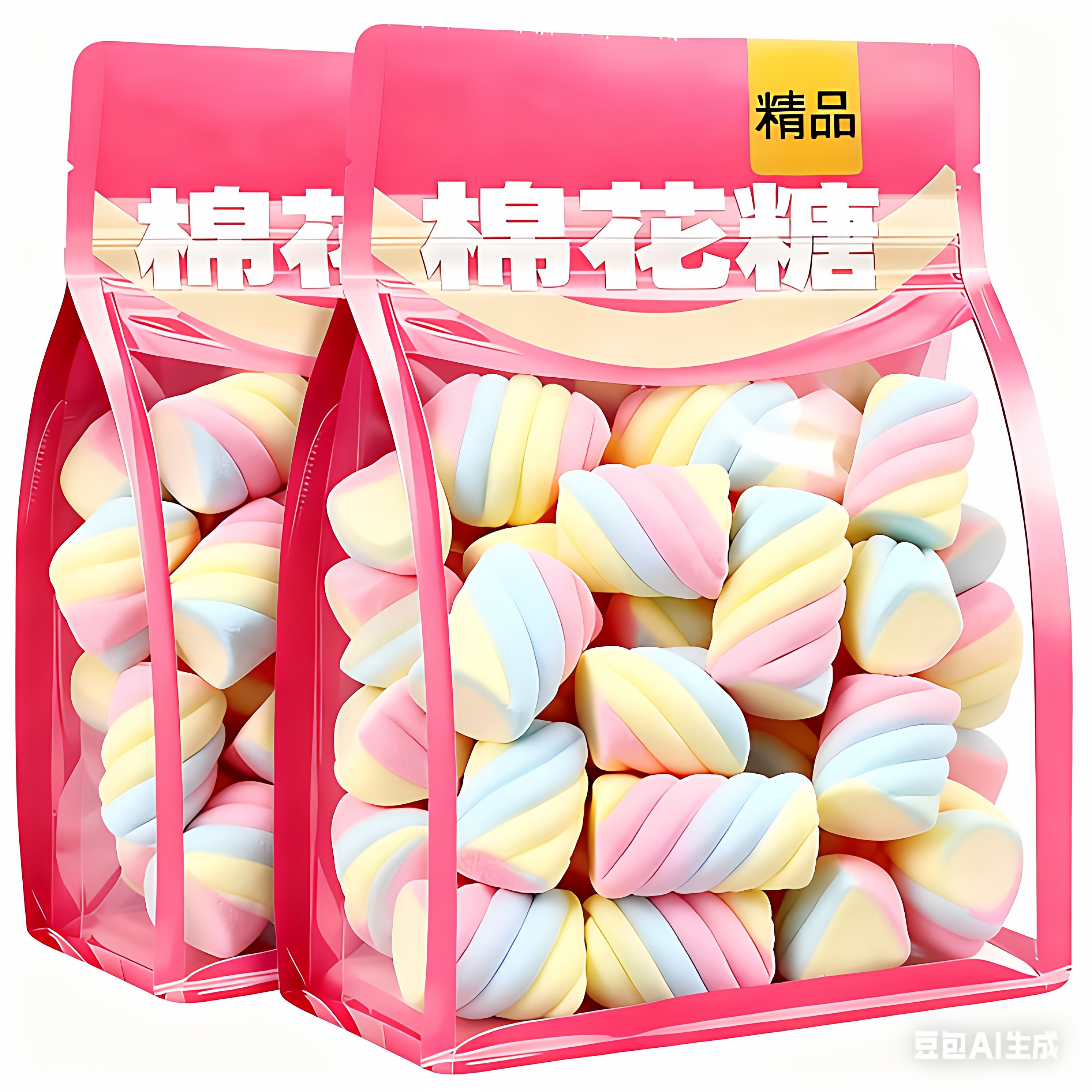 网红彩虹冻干棉花糖独立包装高颜值喜糖解馋追剧儿童健康零食烘焙