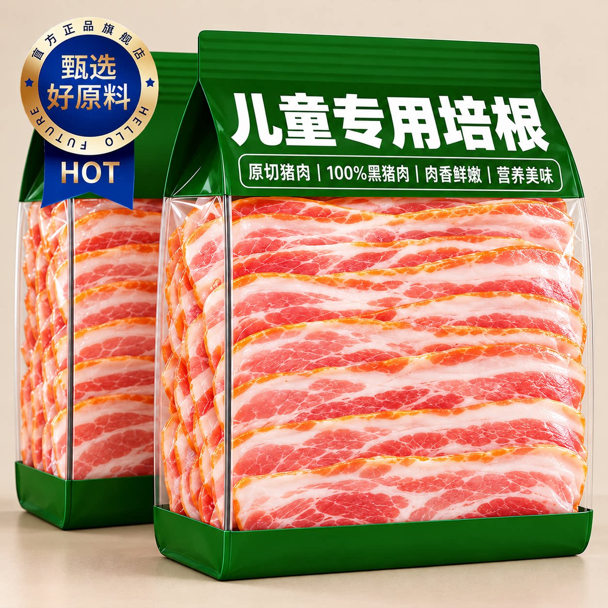 培根儿童无添加原切肉片三明治手抓饼专注儿童营养早餐官方旗舰店