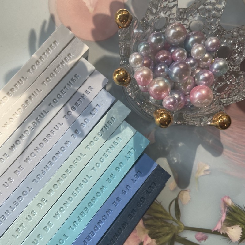 新款 金源哑光雾面马卡龙方形火漆蜡条薄荷绿奶油白28色混色手账印章蜡棒