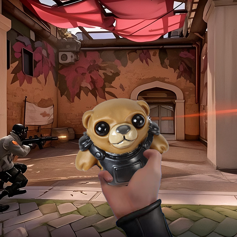 无畏契约官方正品瓦罗兰特战术熊捏捏乐盘盘吐刀乐玩具周边解压