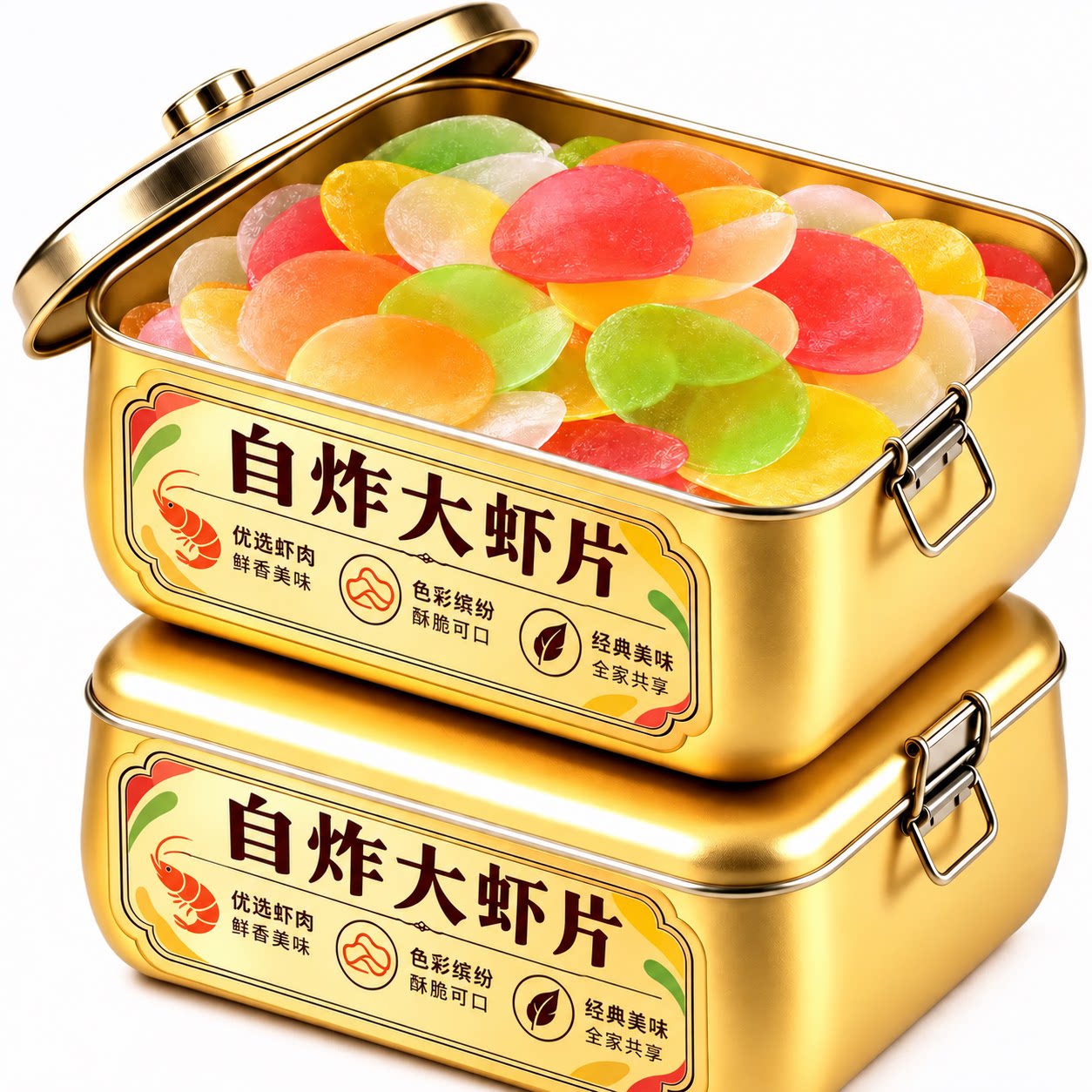 虾片自己炸婴幼儿零食泰式虾片官方旗舰店蒸汽宝宝商用大连虾片