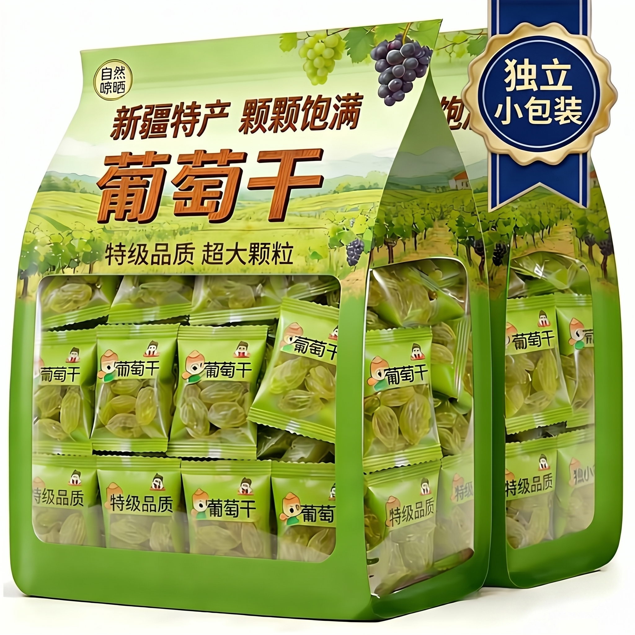 新疆葡萄干新疆特级超大葡萄干独小包装免洗官方旗舰店无糖无添加