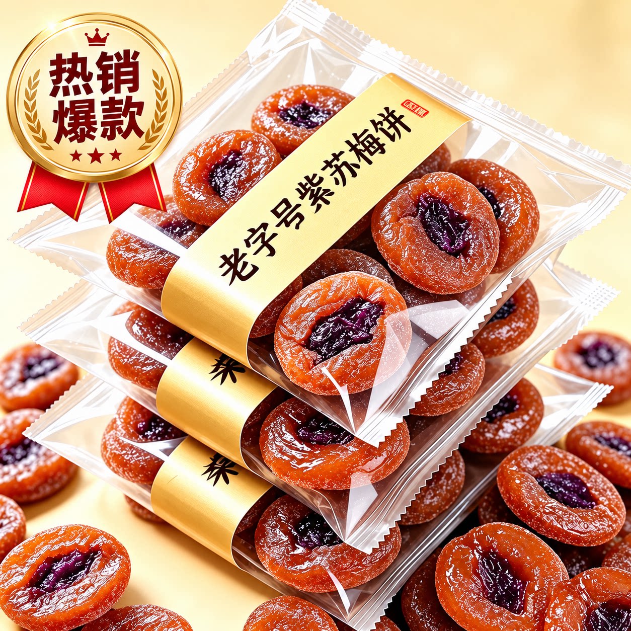 湖南特产紫苏梅饼酸甜无核梅肉果脯蜜饯青梅梅子休闲零食小吃无核