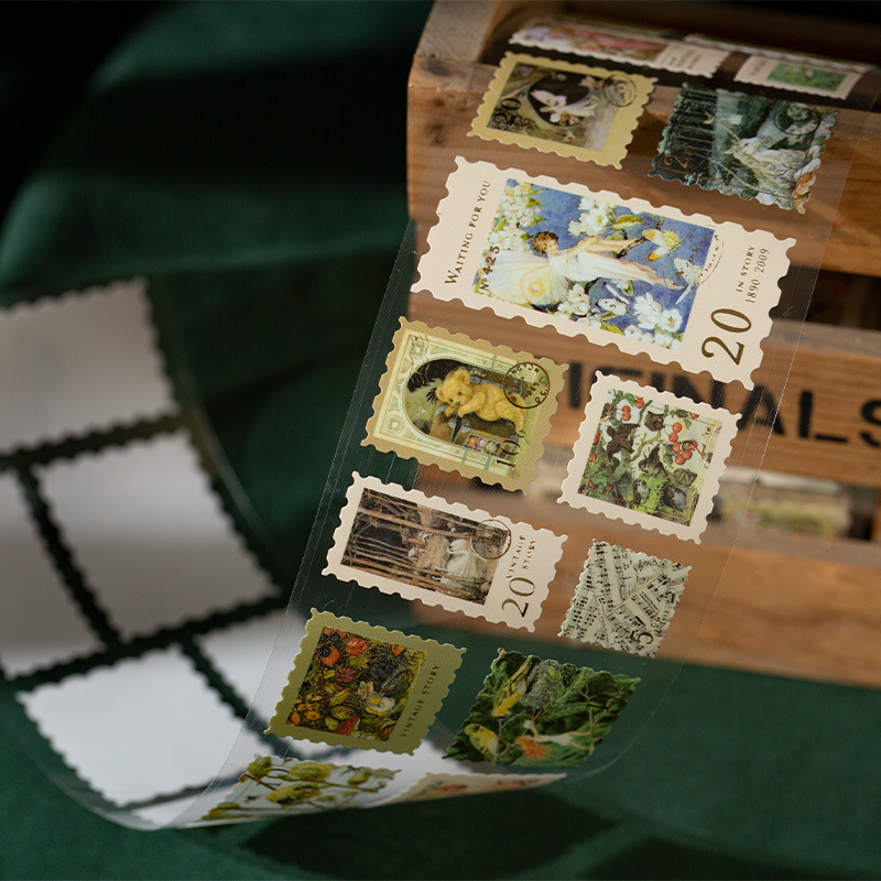 复古往来回忆烫金邮票胶带文艺烫金邮戳手帐手机壳打底装饰贴纸