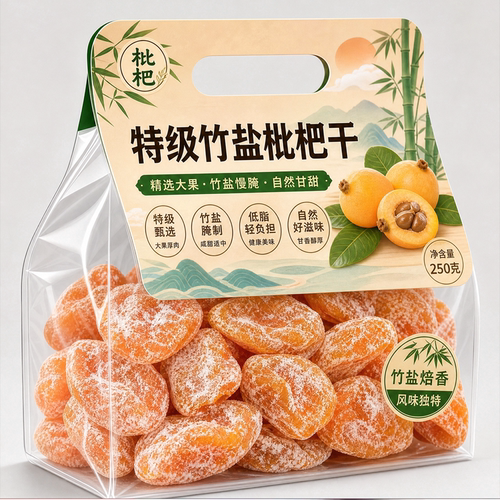 【2026新果】竹盐枇杷干正品官方旗舰店真正的枇杷干原味蜜饯无核