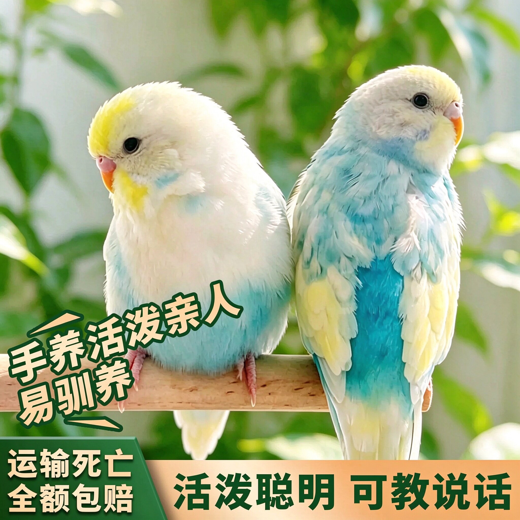 特色虎皮鹦鹉金彩虎皮手养宠物鸟小型鹦鹉活体观赏鸟类一公一母