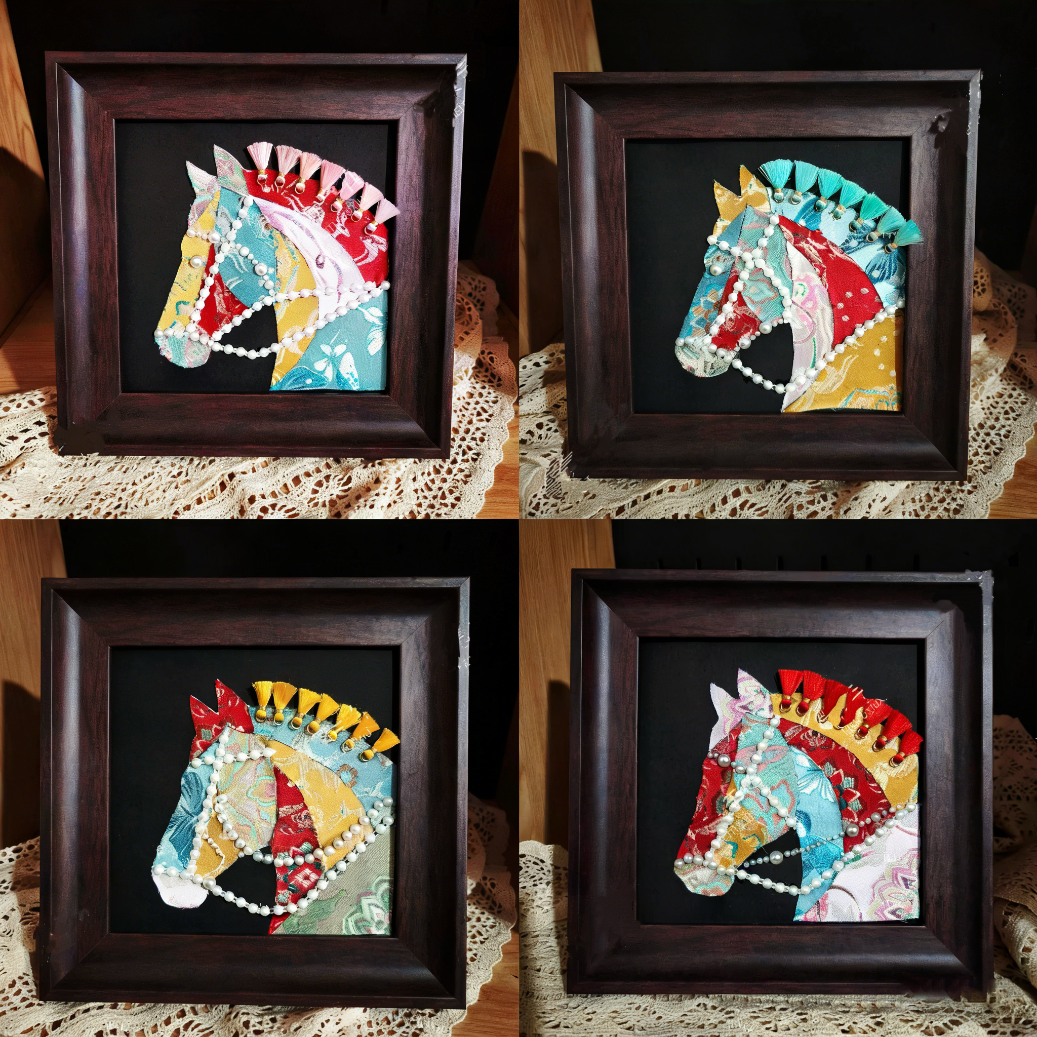 马年拼布非遗宋锦珍珠DIY装饰画手工材料包新中式研学带工具教程,家居饰品,DIY/数字油画,淘宝优惠券,粉丝福利购,淘宝优惠卷