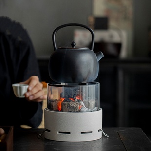 观炉火围炉煮茶套装家用碳炉户外明火煮茶炉耐高温茶壶高颜值
