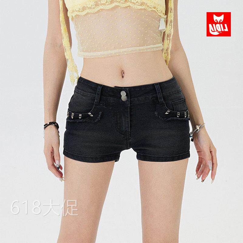 美式辣妹低腰弹力牛仔超短裤女春夏新款修身显瘦包臀热裤子ins潮