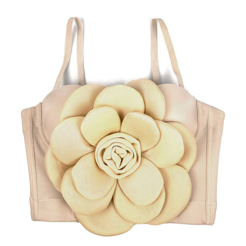 抖快直播源头工厂多肉花朵抹胸女外穿欧美风束腰夸张大花鱼骨胸衣