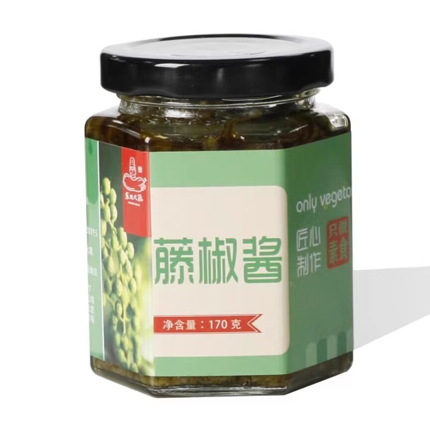 东北大蔬纯素下饭酱辣椒酱藤椒酱香椿酱 素食不含五辛170g瓶