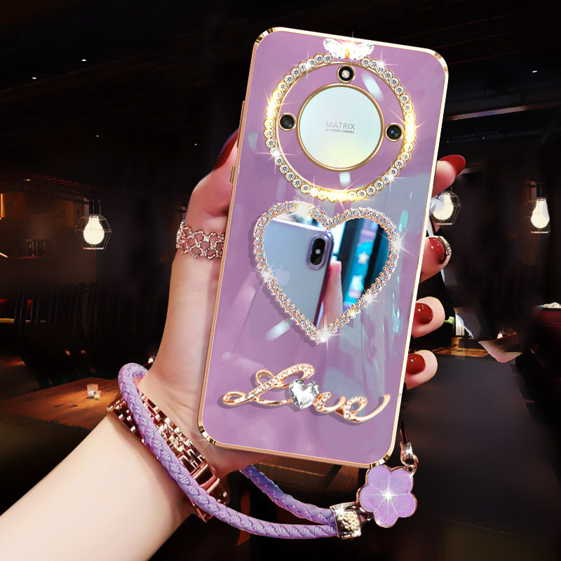 适用于华为荣耀x50pro手机壳高级感女新款软壳honorx50pro化妆镜子