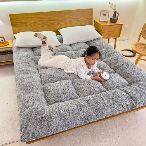 冬季加厚羊羔绒床垫加绒学生宿舍家用软垫单双人保暖垫被褥子