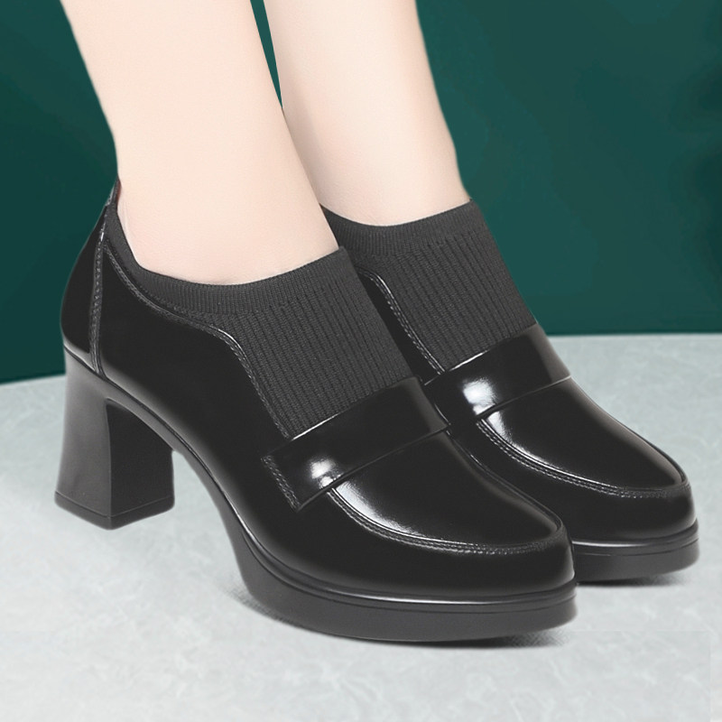 透气新款百搭职业高跟鞋时尚耐磨防滑皮鞋职业工作轻便深口单鞋子,女鞋,深口单鞋,淘宝优惠券,粉丝福利购,淘宝优惠卷