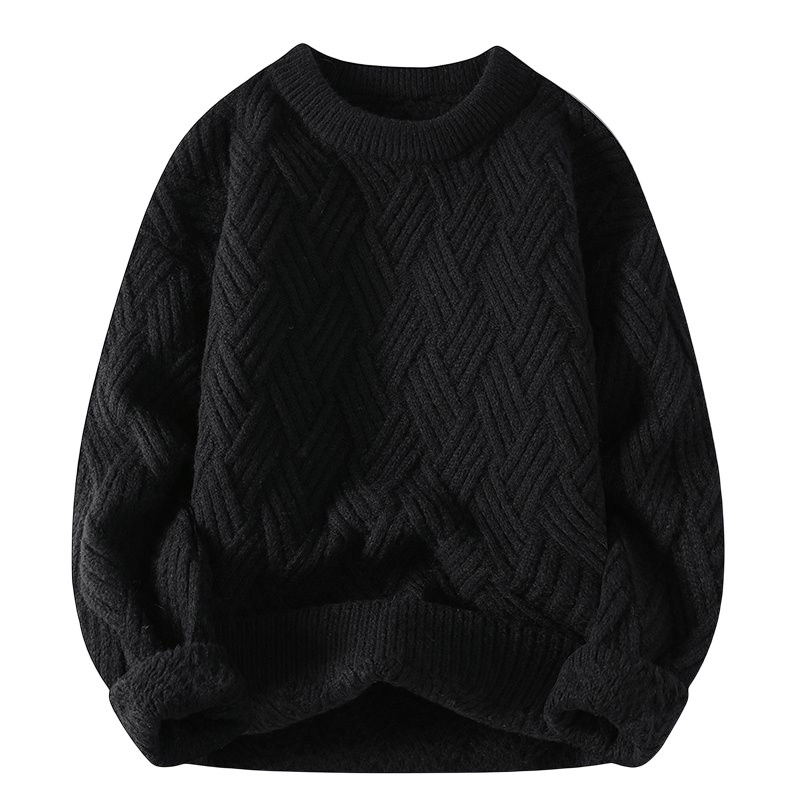 DREW VOTO CREW NECK SWEATER MENS WINTER 2024 TREND VERSATILE KNITTED BASE LAYER WARM THICKENED KNIT SWEATER