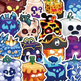 50张Blox 饰防水贴画diy Fruits水果游戏贴纸卡通涂鸦手账笔记本装