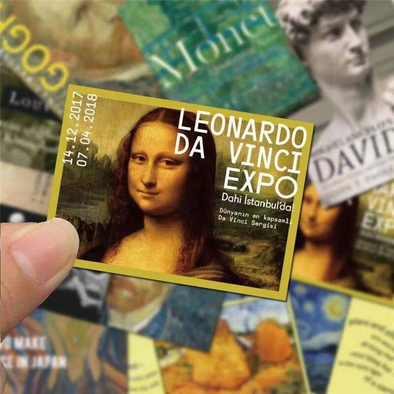 复古艺术油画票根贴纸小众高级感