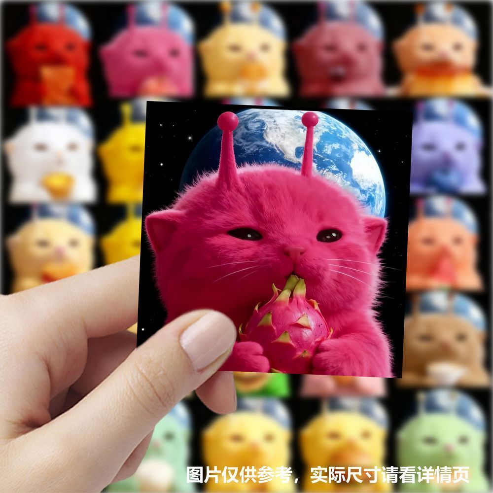 177张外星猫食物贴纸可爱呆萌