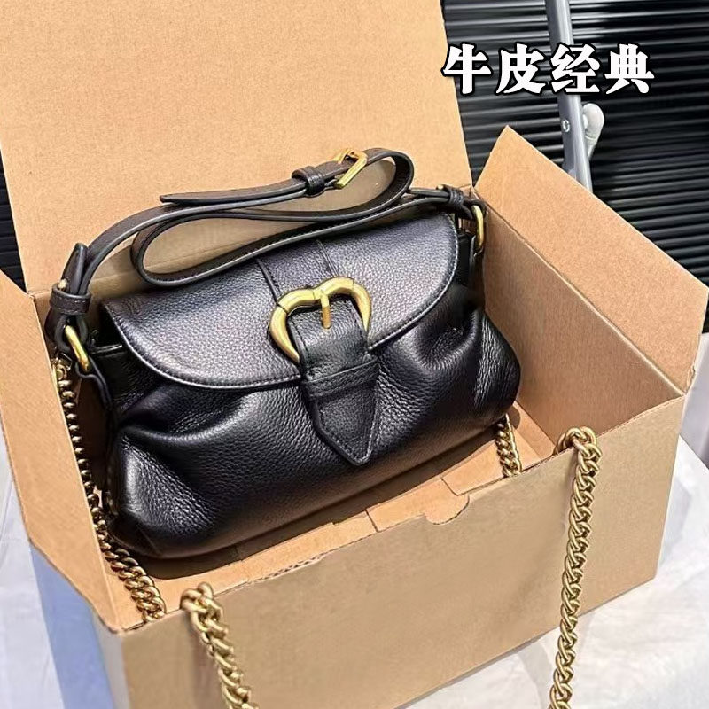 欧美经典女包牛皮真皮单肩斜跨包软皮少女户外休闲包个性通勤包