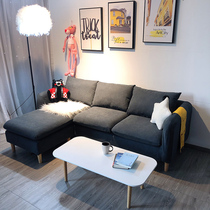 Nordic fabric sofa small family living room simple modern rental room clothing store double three people net red small sofa