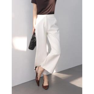 女春新款 EGG SLY高腰OL风通勤显瘦小个子阔腿九分休闲西裤