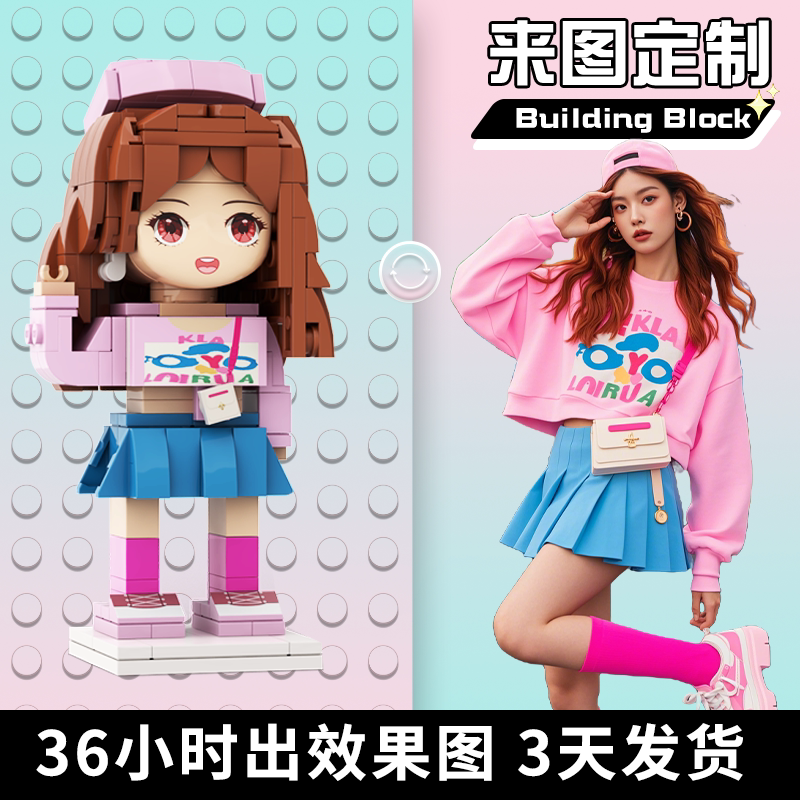 积木人仔定制高还原立体手办摆件图片