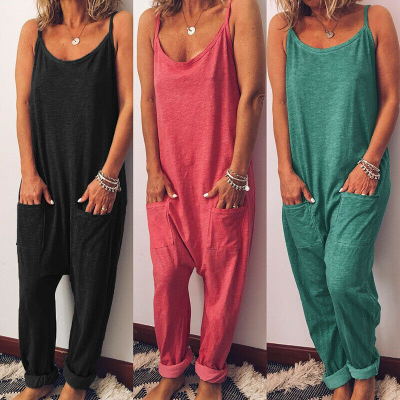 Slim Fit Jumpsuit Romper Plus Size Female Loose Harem Pants