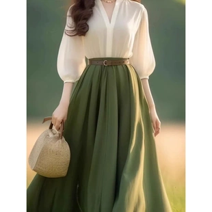 shirts and dresses Ladies 中袖 two 女士假两件衬衫 连衣裙 fake